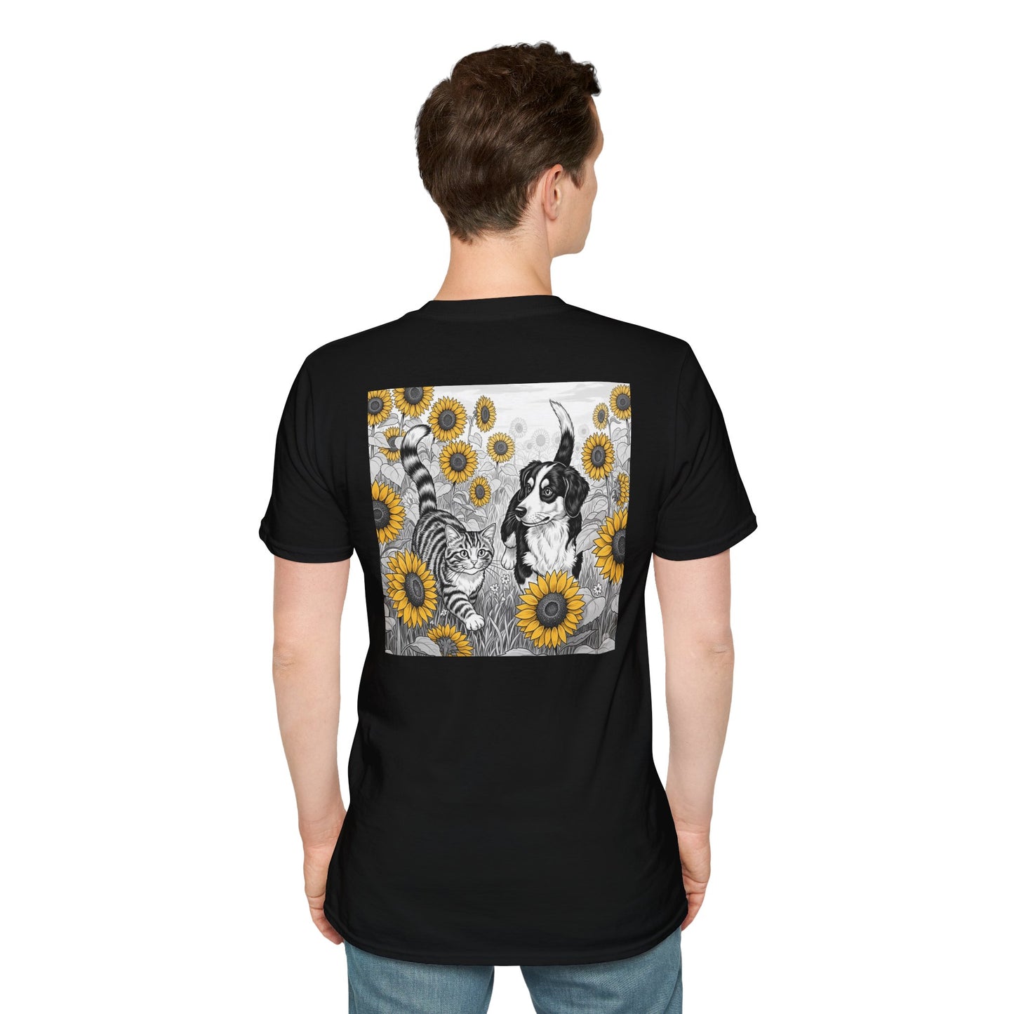 Dog + Cat Sunflower Rear Print