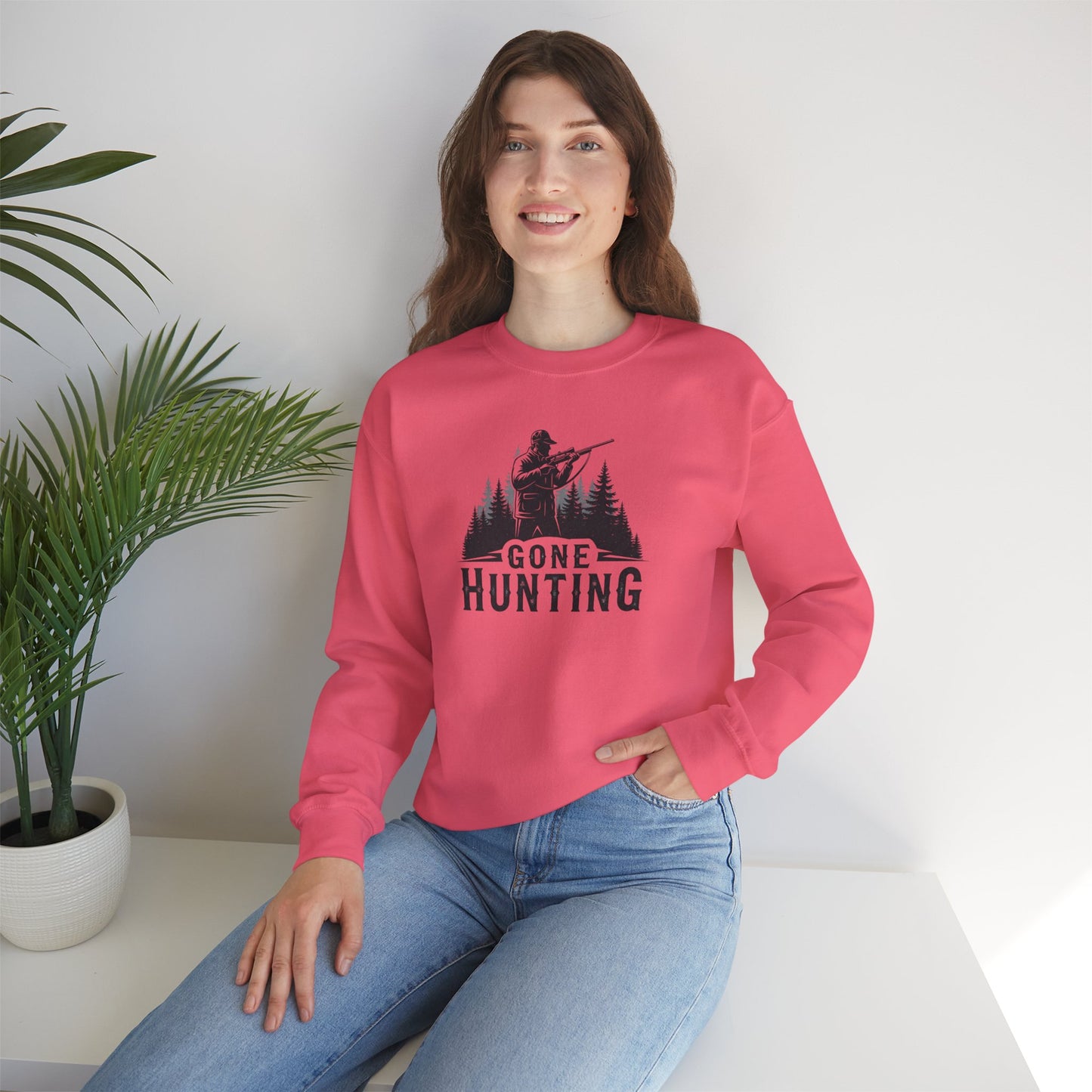 Gone Hunting Crewneck Sweatshirt for Outdoor Enthusiasts