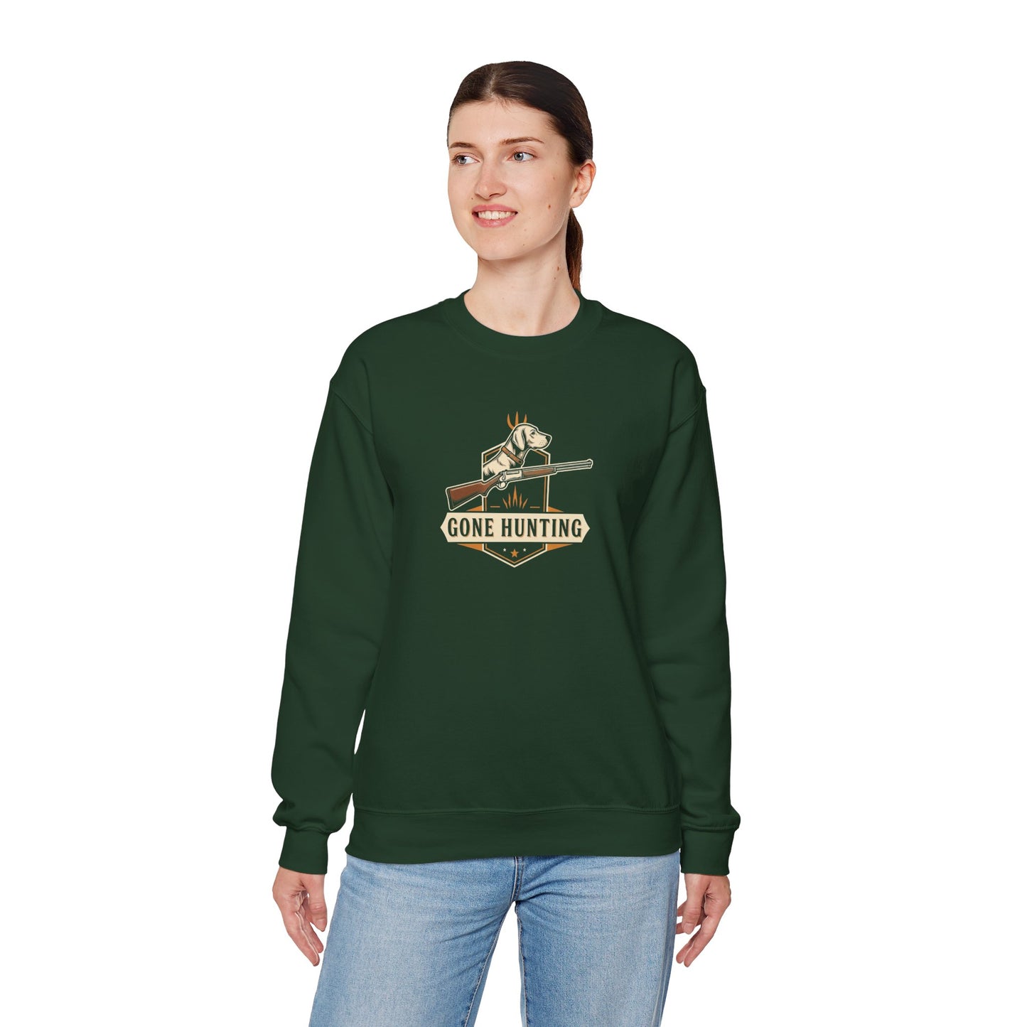 Gone Hunting Crewneck Sweatshirt for Outdoor Enthusiasts