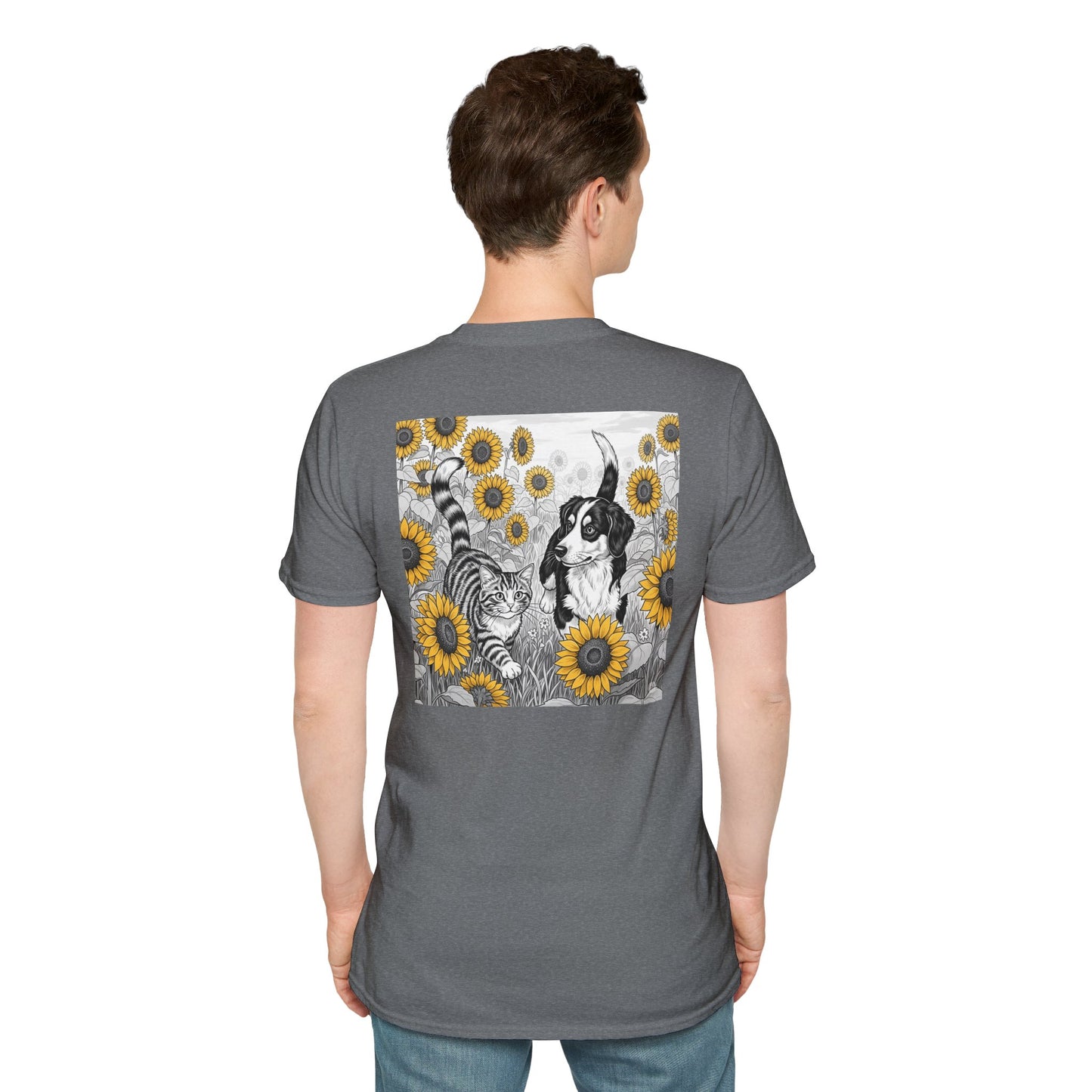 Dog + Cat Sunflower Rear Print