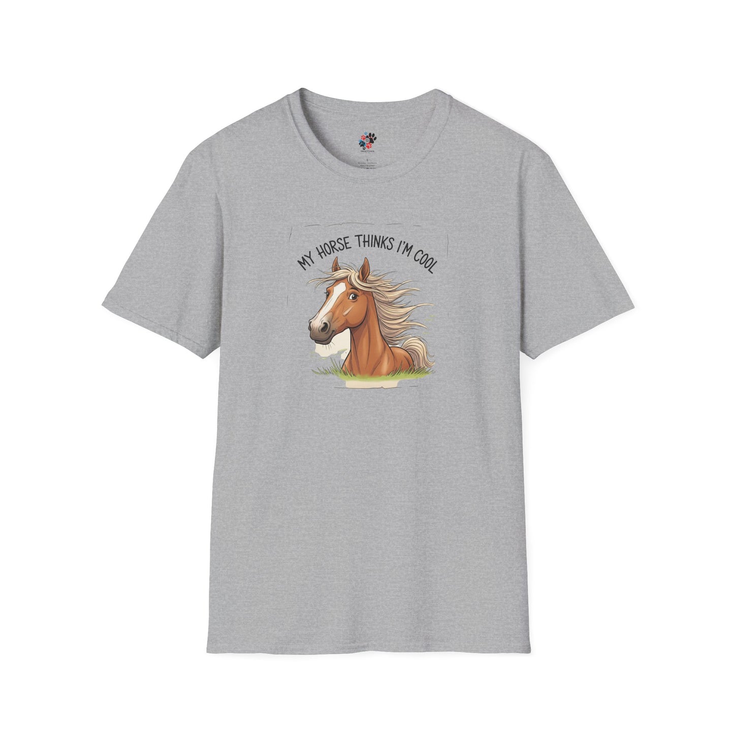 Funny Horse T-Shirt, My Horse Thinks I'm Cool Tee