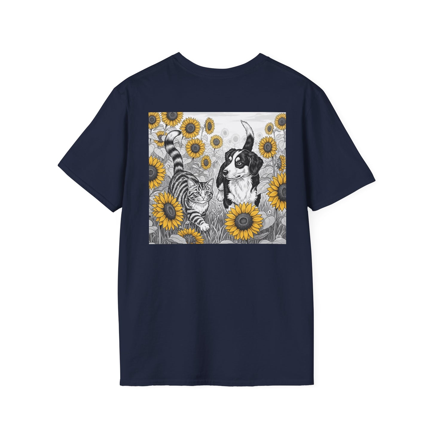 Dog + Cat Sunflower Rear Print