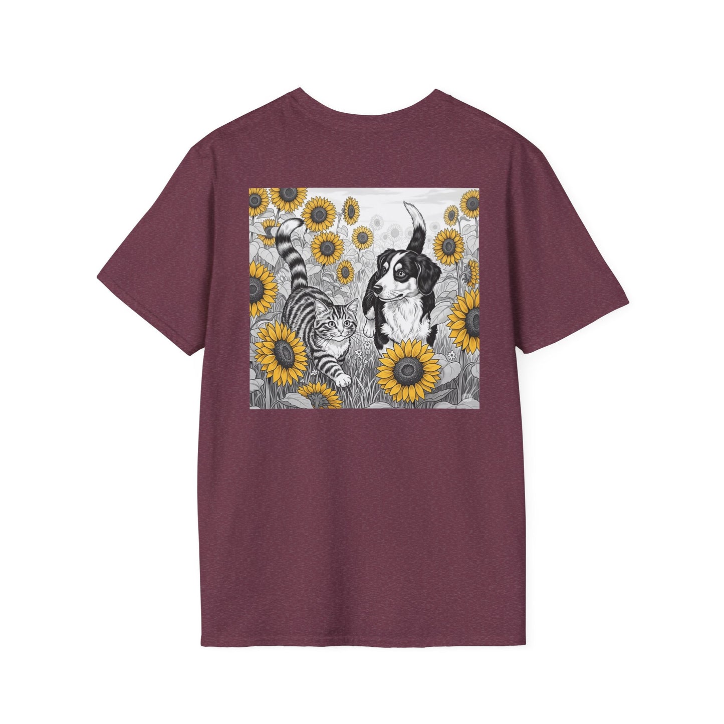 Dog + Cat Sunflower Rear Print