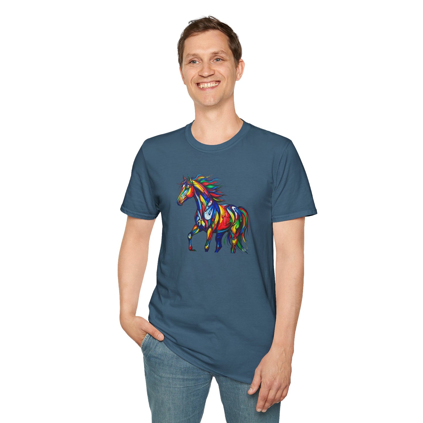 Colorful Horse Art Softstyle T-Shirt