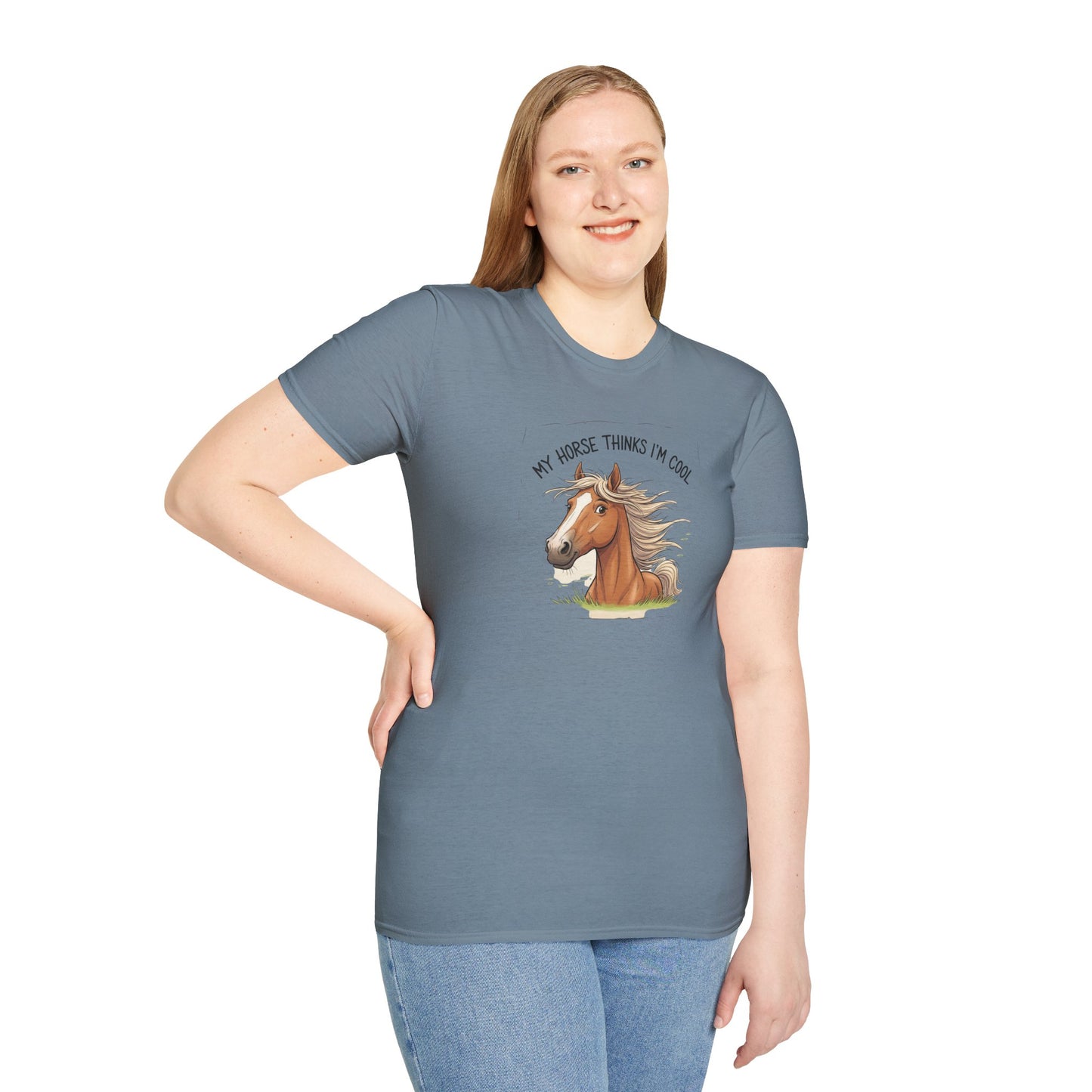 Funny Horse T-Shirt, My Horse Thinks I'm Cool Tee