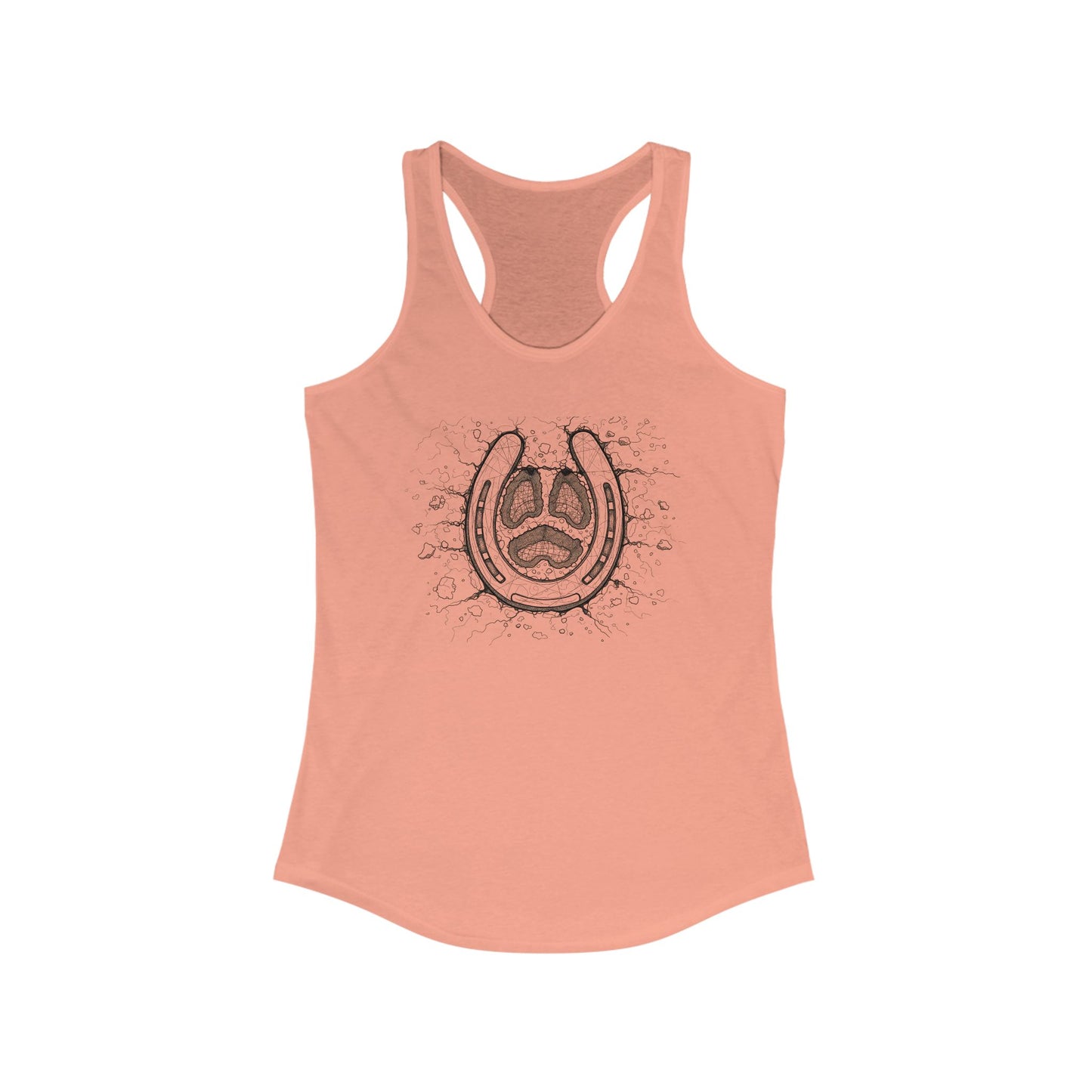 Horse Hoof Print Tank Top, Boho Style, Gift for Horse Lovers