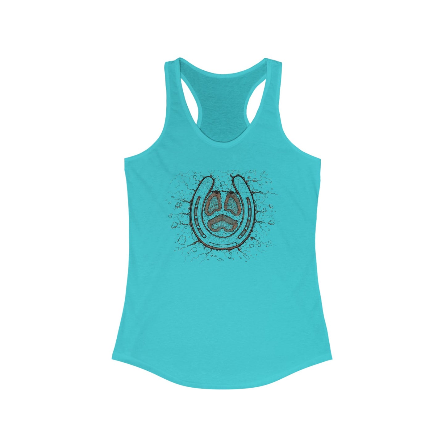 Horse Hoof Print Tank Top, Boho Style, Gift for Horse Lovers
