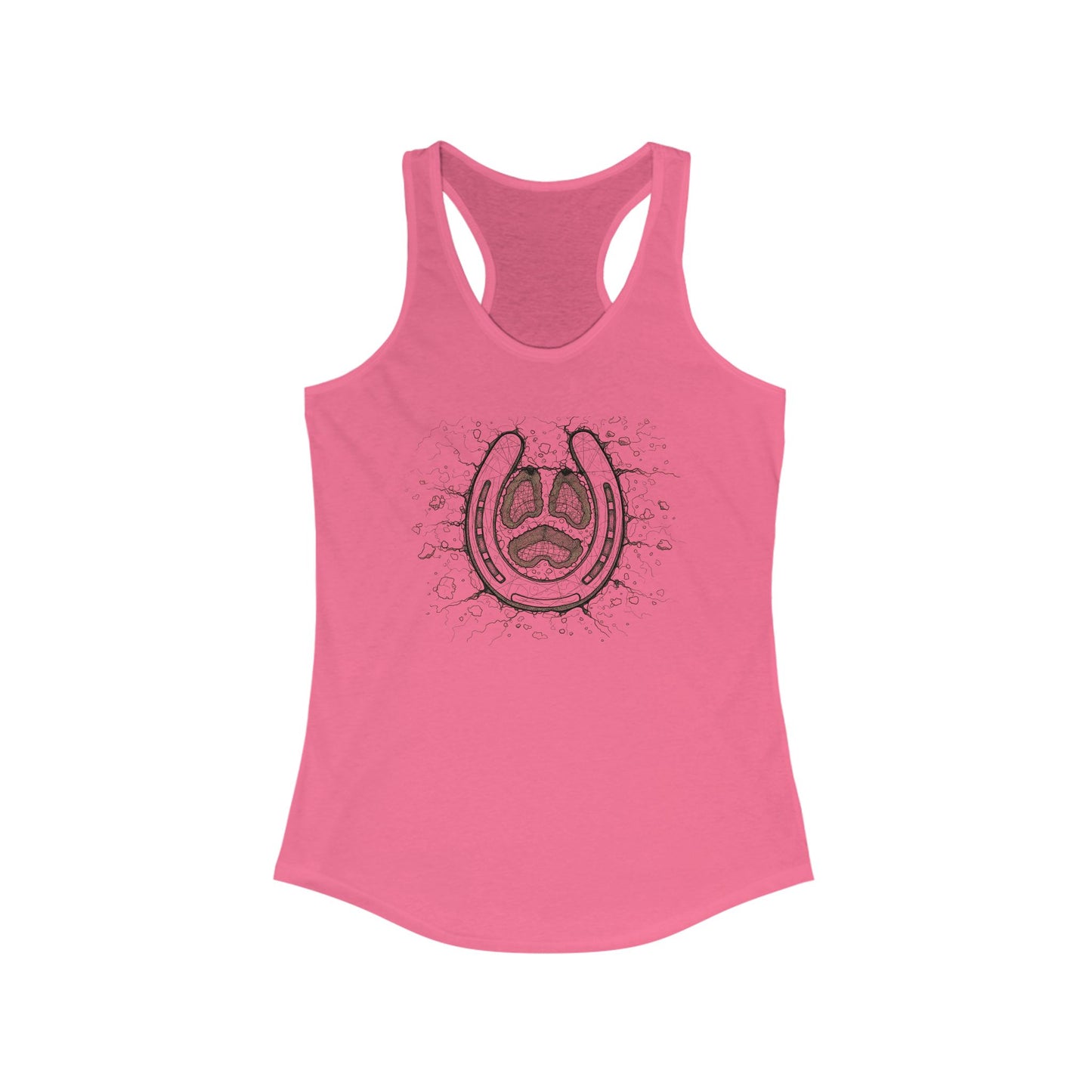 Horse Hoof Print Tank Top, Boho Style, Gift for Horse Lovers