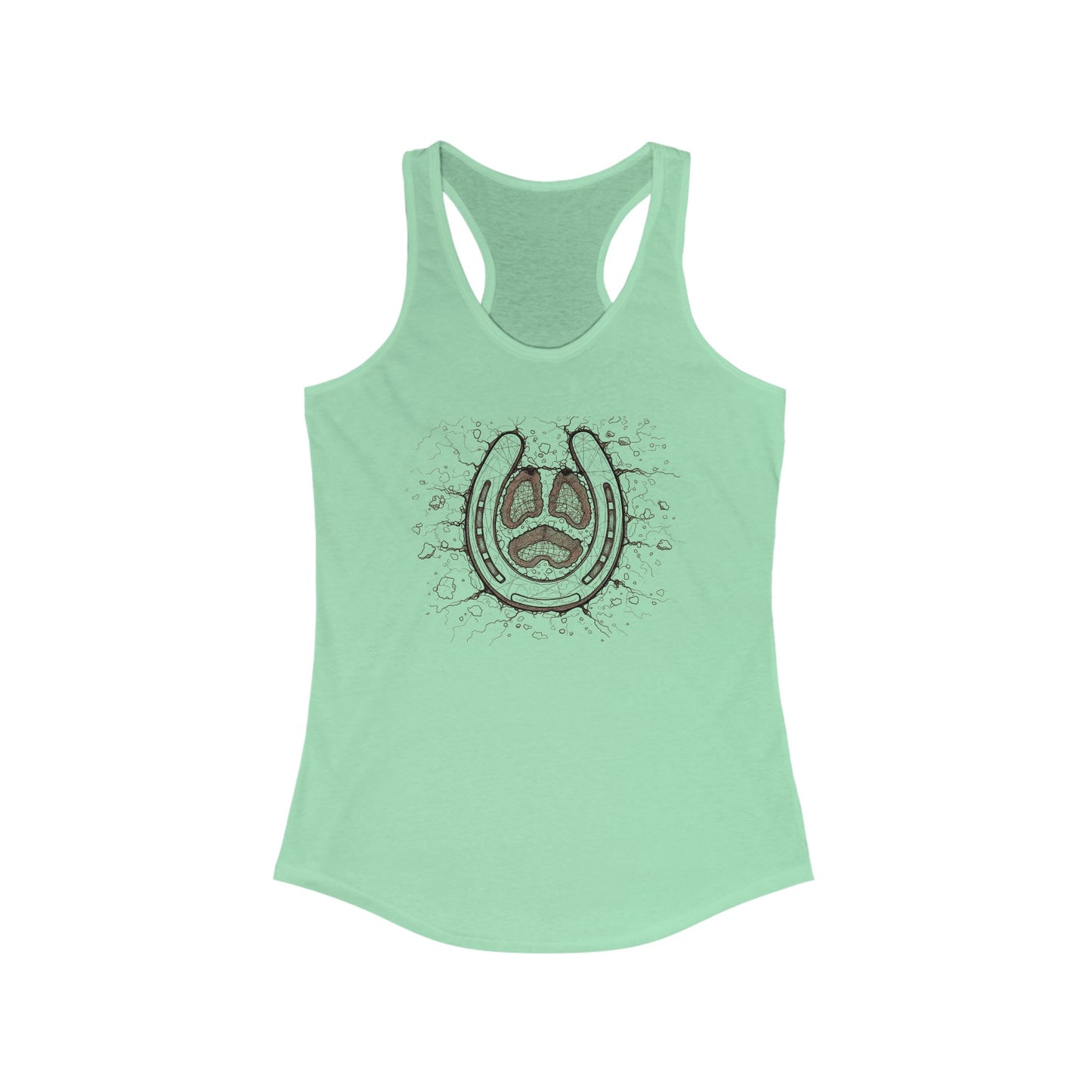 Horse Hoof Print Tank Top, Boho Style, Gift for Horse Lovers