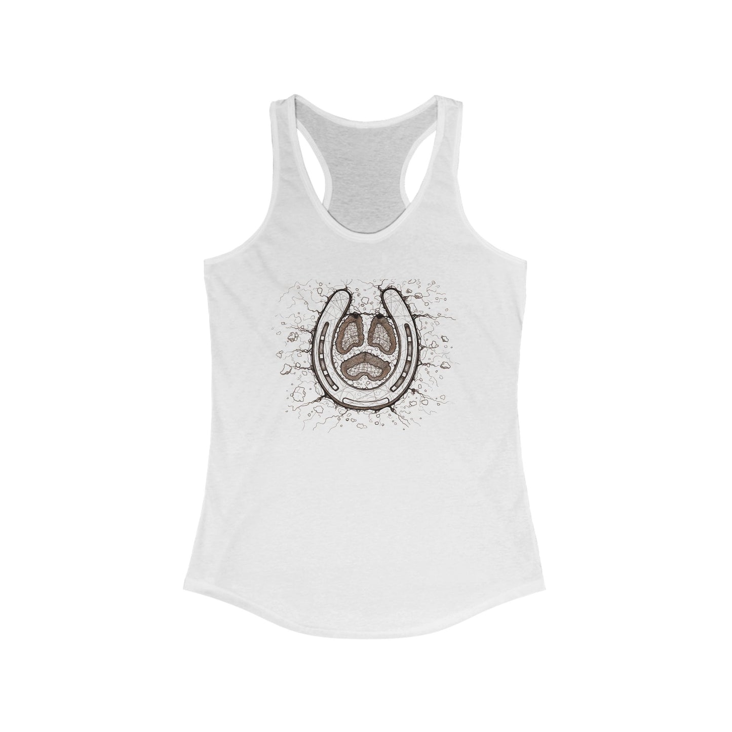 Horse Hoof Print Tank Top, Boho Style, Gift for Horse Lovers