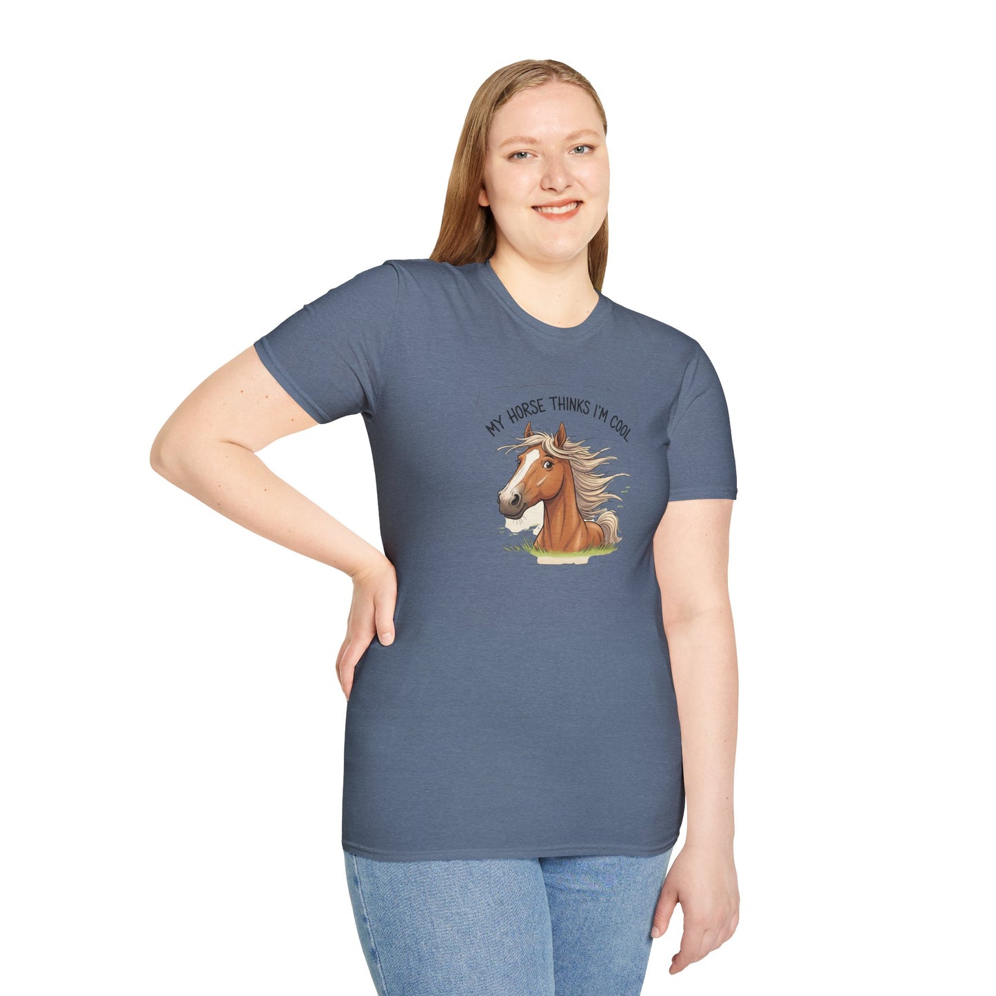 Funny Horse T-Shirt, My Horse Thinks I'm Cool Tee