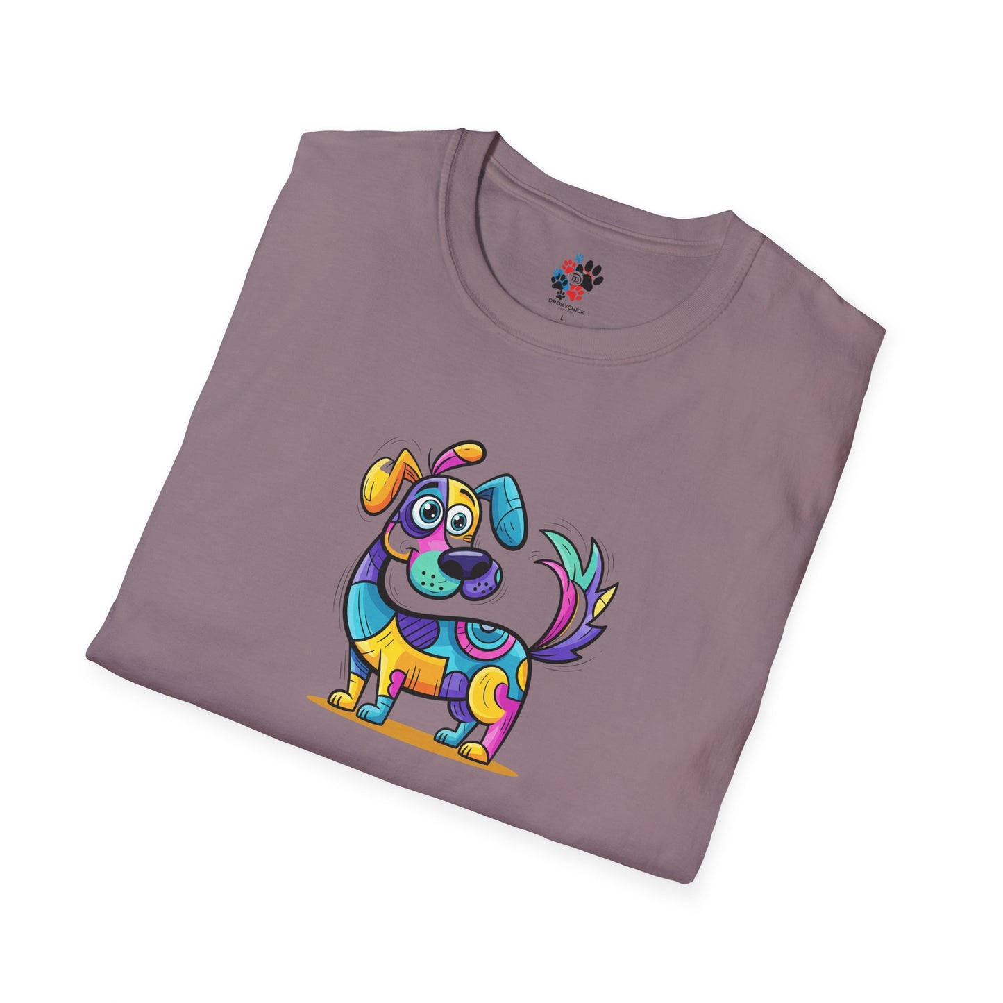 Colorful Dog Graphic Tee, Fun Pet Lover's Shirt,