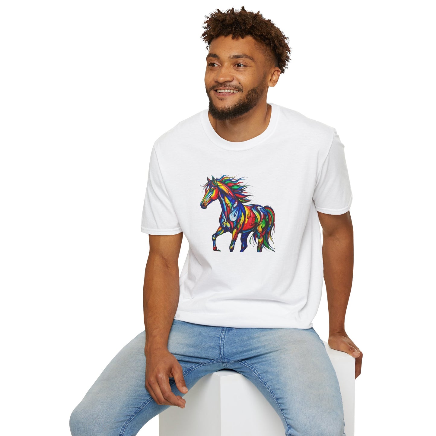 Colorful Horse Art Softstyle T-Shirt