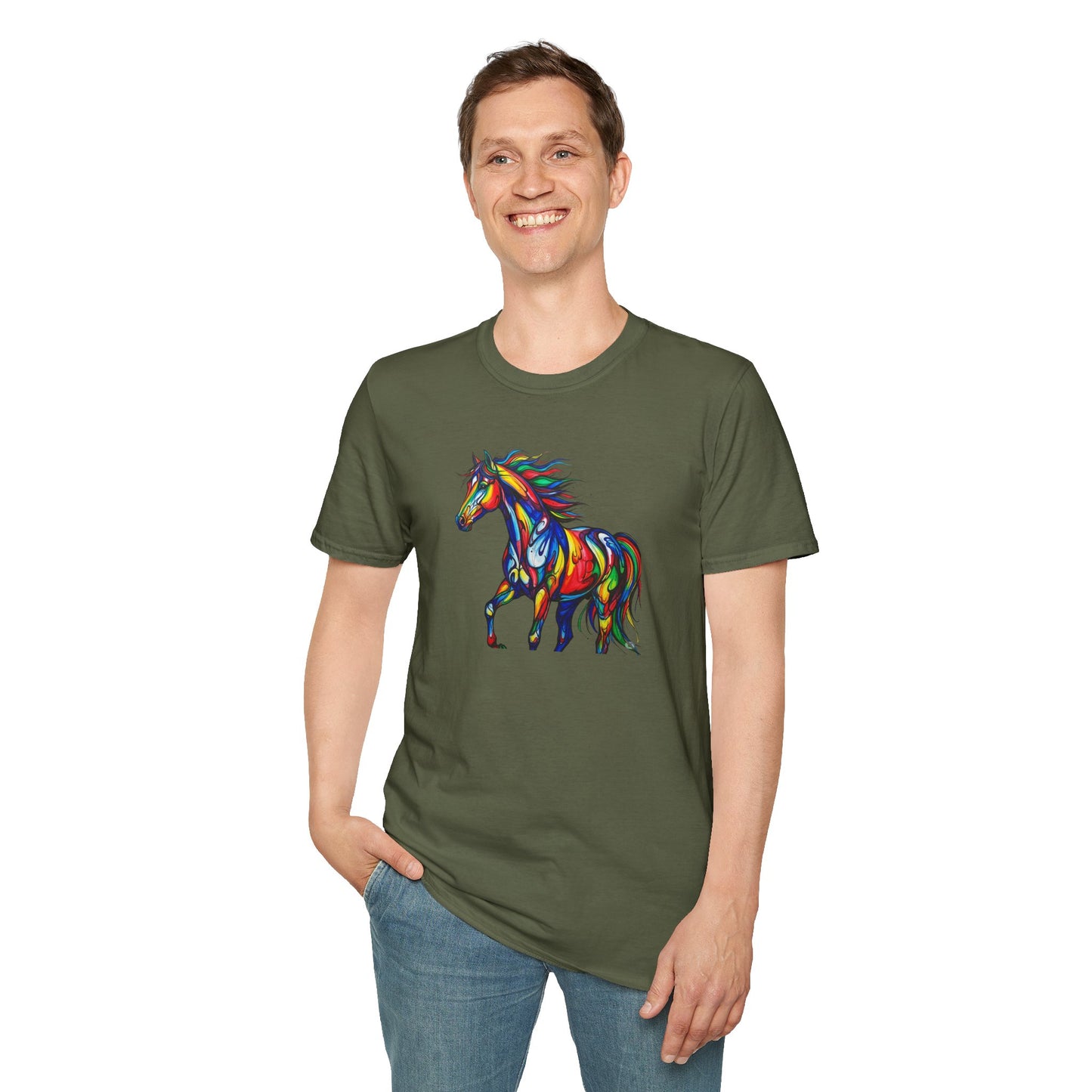Colorful Horse Art Softstyle T-Shirt