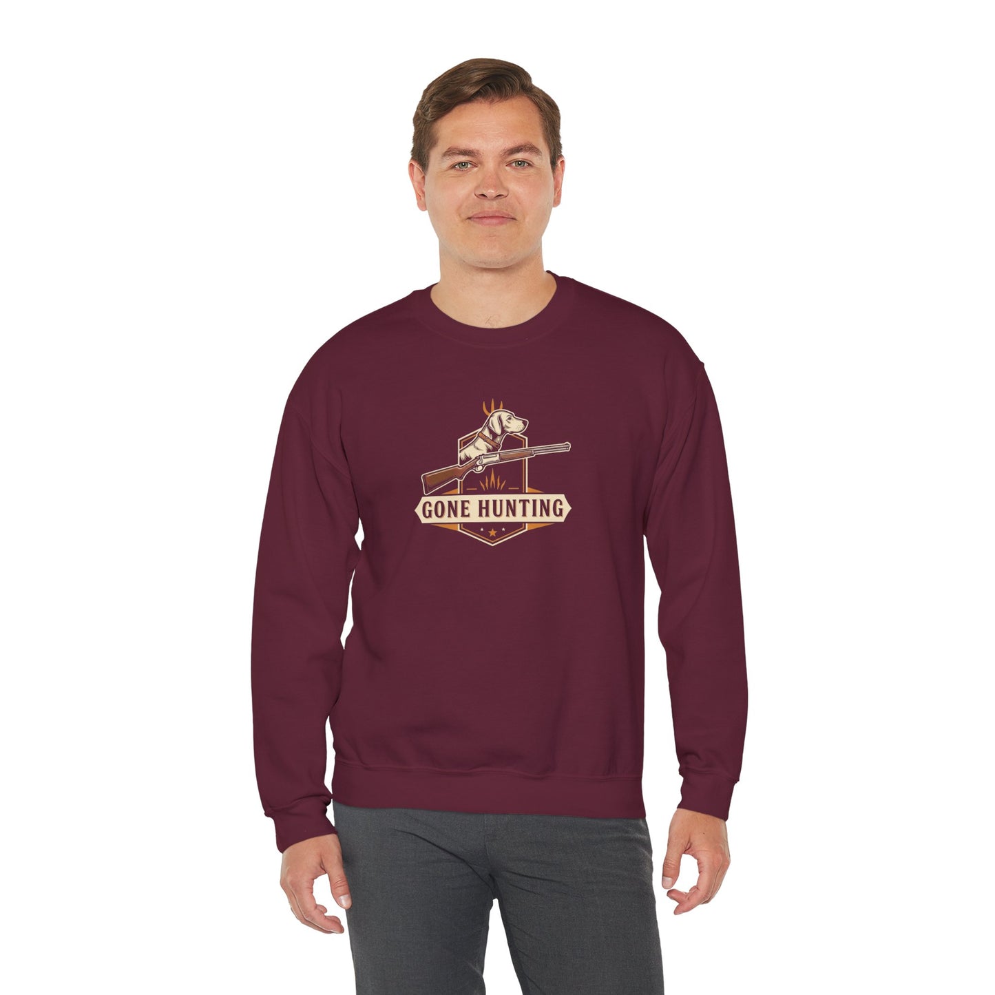 Gone Hunting Crewneck Sweatshirt for Outdoor Enthusiasts