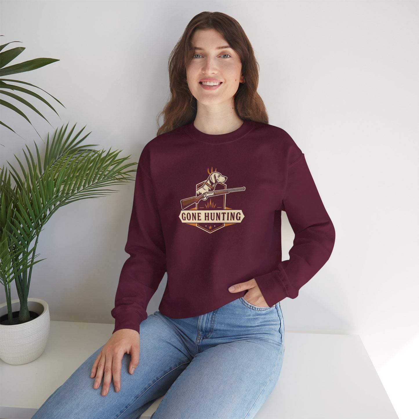 Gone Hunting Crewneck Sweatshirt for Outdoor Enthusiasts